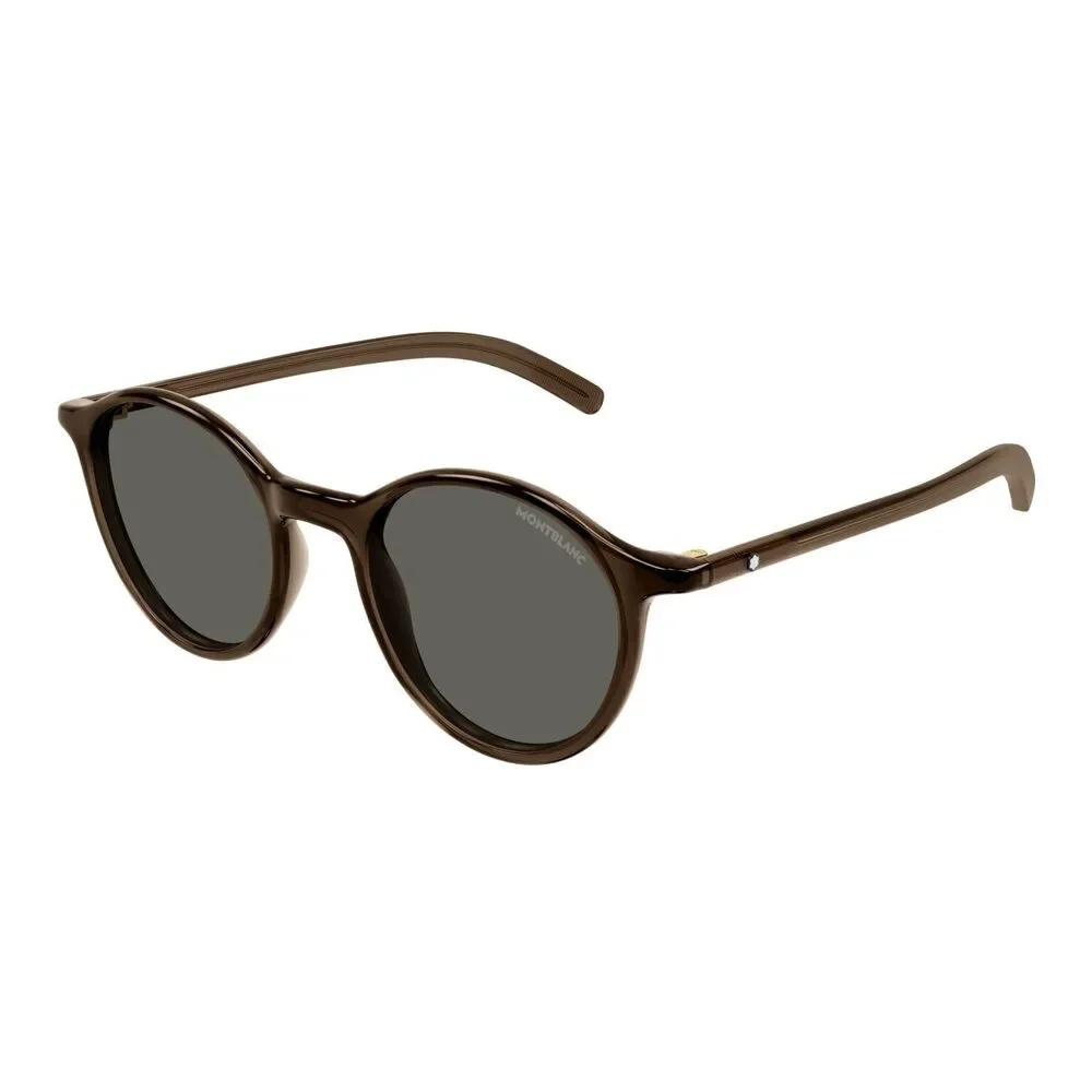 Mont Blanc MB0324S Sunglasses Brown Acetate/Metal Round